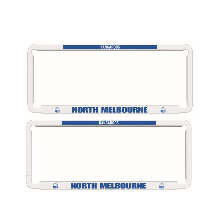 2x OFFICIAL AFL NORTH MELBOURNE Car Number Plate Frame Cover Surround