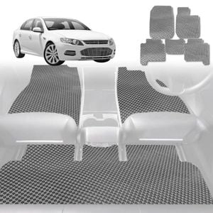 6D Diamond Car Floor Mats for Ford Falcon 2008-2014-Full Set-Grey-Outback GT