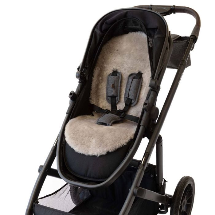 Naturally Sheepskins Taupe Luxe Lambskin Pram Liner - Shorn Wool (Universal Fit)
