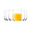 LAV 6 Piece Sude Drinking Glasses Set - Contemporary Glass Tumblers for Whisky, Water, Soft Drinks - 315ml