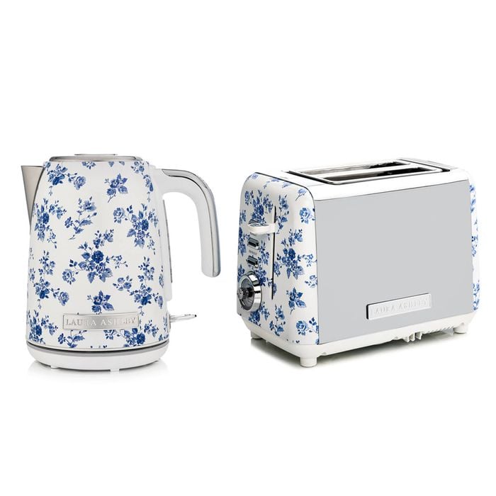 Laura Ashley 1.7l Jug Electric Kettle And 2 Slice Toaster Combo China Rose