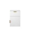 European Cabinetry VJ Panel Pull Brass Porto Bedside Table White