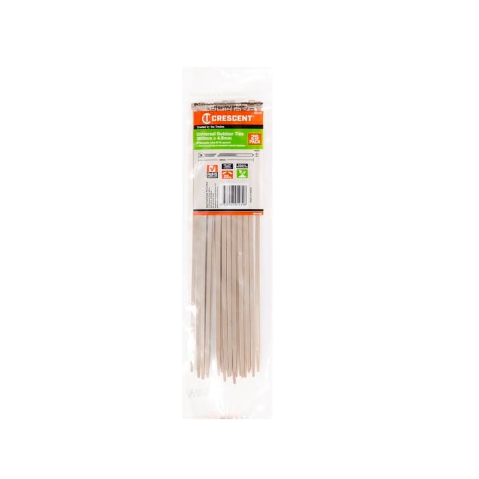 Crescent 300 x 4.8mm Outdoor Universal Cable Ties - 25 Pack
