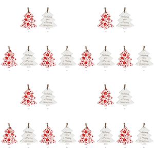 12PK LVD Tree Folk Home/Office Hanging X-mas Display Ornament Decor 8x9cm Red