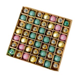 Catzon 49 Pcs Mini Christmas Balls 3CM Shiny & Matte Shatterproof Bauble for Party Decor-Set6