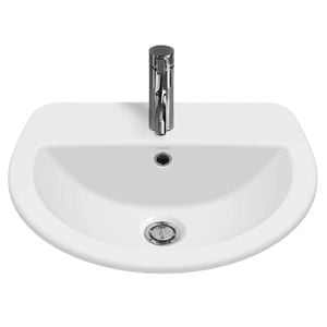 Caroma White Cosmo Vanity Basin - 1 Tap Hole