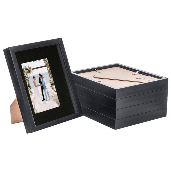 Nicola Spring 8" X 10" Black 3d Box Photo Frames - 4" X 6" Mount - Black - Pack Of 5