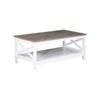 Maestro Furniture Coastal Wooden Rectangular Open Shelf Coffee Table - White & Grey