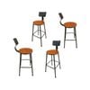 Osca Set of 4 Brown Timber Seater Bar stool