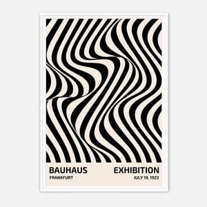 Galrie Bauhaus 1923 Exhibition Poster Art Print Modernist Design, White Frame, A4 21 x 30cm (8 x 12inch)