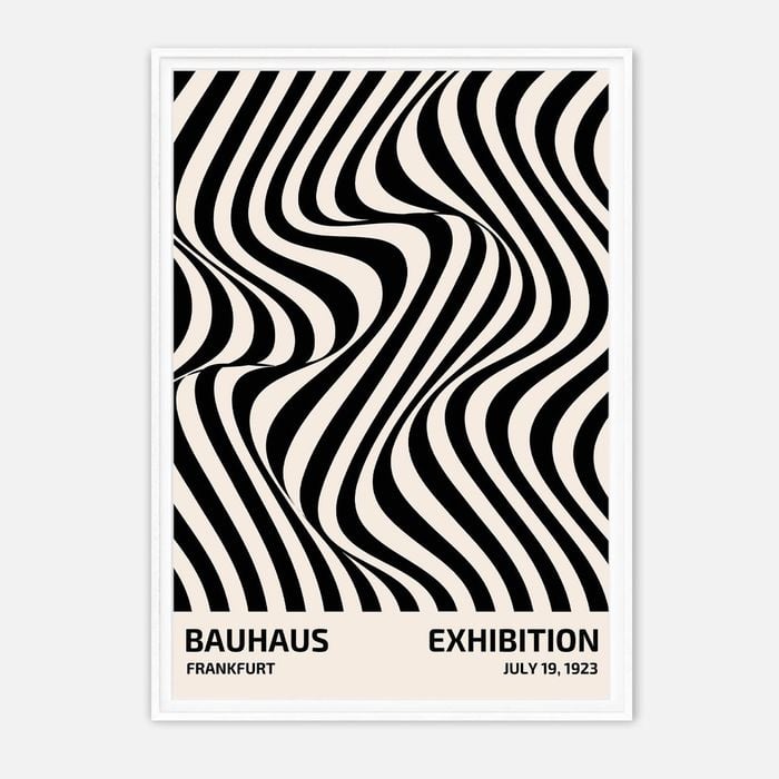 Galrie Bauhaus 1923 Exhibition Poster Art Print Modernist Design, White Frame, A4 21 x 30cm (8 x 12inch)