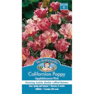 Mr Fothergill's Poppy Californian Appleblossom Pink Seeds