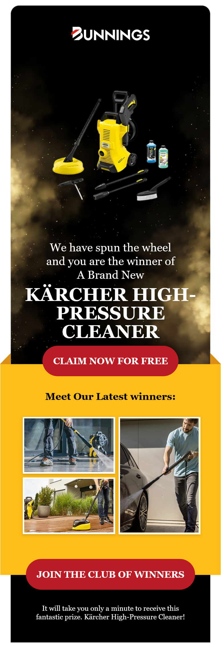 Scam email from bunnings about karcher