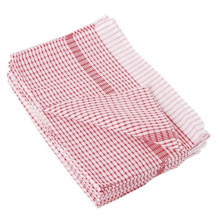 Vogue Tea Towels Wonderdry Red Polycotton Absorbent 762x508mm 10 Pack