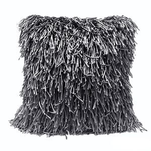 Morocco Shaggy Filled Cushion Dark Grey 45cm x 45cm