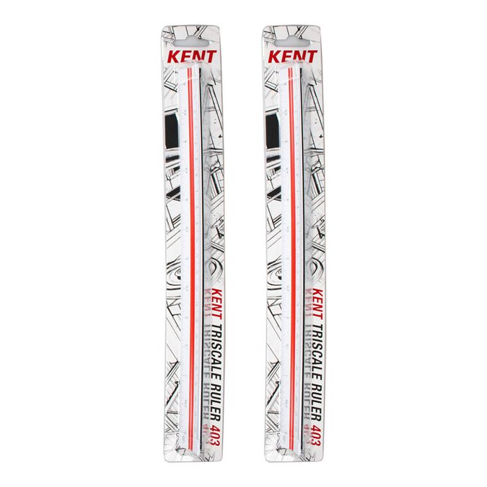 2x Kent Triangular Hand Scale 403 1:20,25,50,75,100,125 Technical Drawing/design