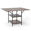Costway Kitchen Dining Table Counter Table Storage Shelf Furniture Brown