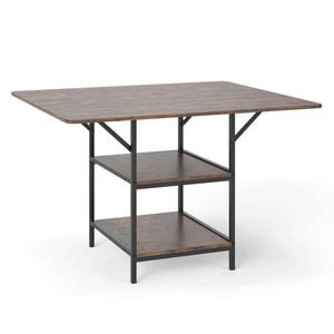 Costway Kitchen Dining Table Counter Table Storage Shelf Furniture Brown