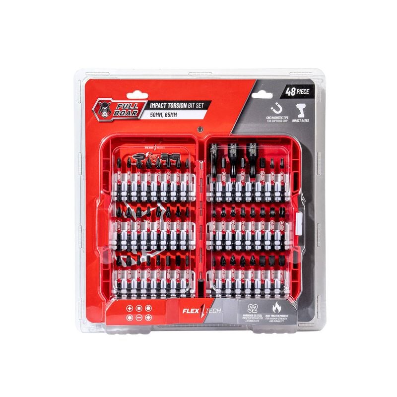 Full Boar 48 Piece Impact Torsion Bit Set - FIBS-48