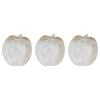 3PK LVD Resin Apple Trinket Tray Home Decor 13.5x12.5cm - White
