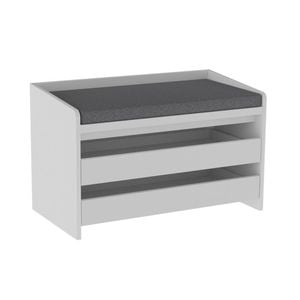 Kofi Shoe Cabinet Seat Bench 2 Drawers White