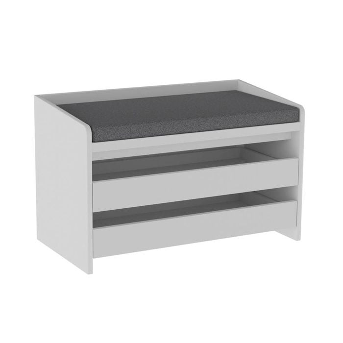Kofi Shoe Cabinet Seat Bench 2 Drawers White