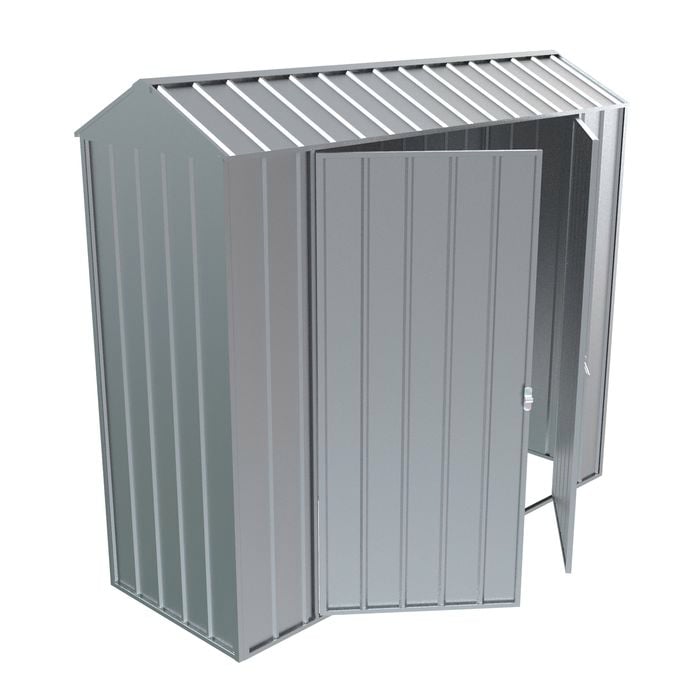 Build-a-Shed  0.8 x 2.3 x 2.1m  Gable Double Hinged Side Door Shed - Zinc