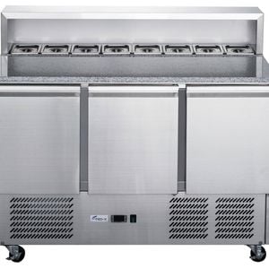 FED-X Three Door Salad Prep Fridge with Marble Top - XGNS1300E