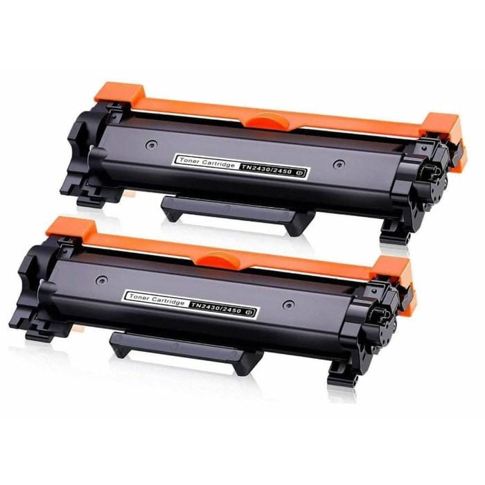 2x Toner Tn2450 Chipped For Brother Hl-l2350dw Hl-l2375dw Hl-l2395dw