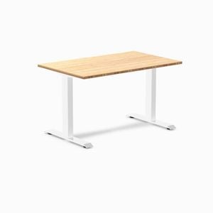 Desky Fixed Height Bamboo Desk 120x75cm White Leg