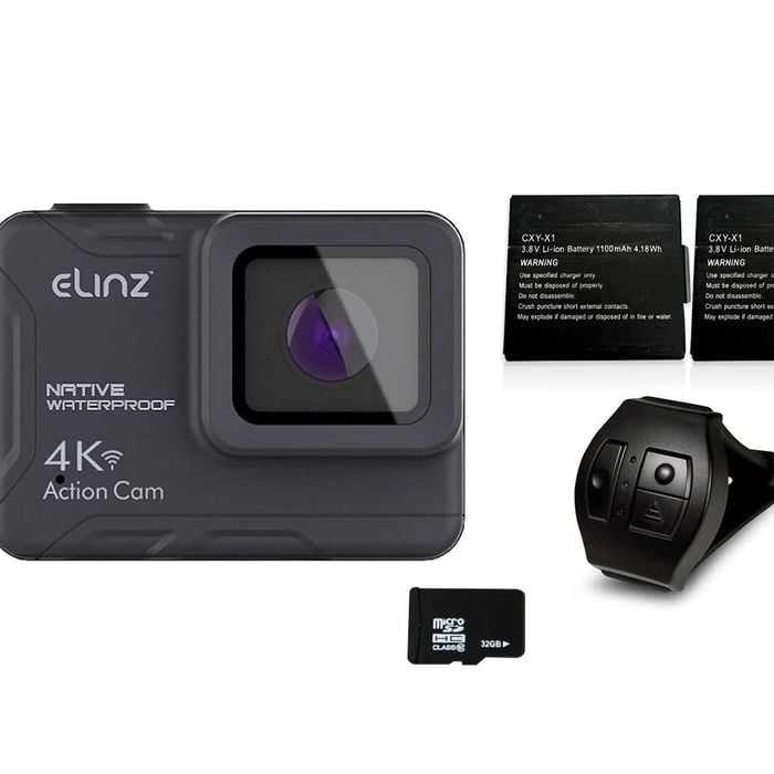 Elinz 4K HD Body Waterproof Sports Action Camera WiFi EIS Touch Screen Remote Control 32GB