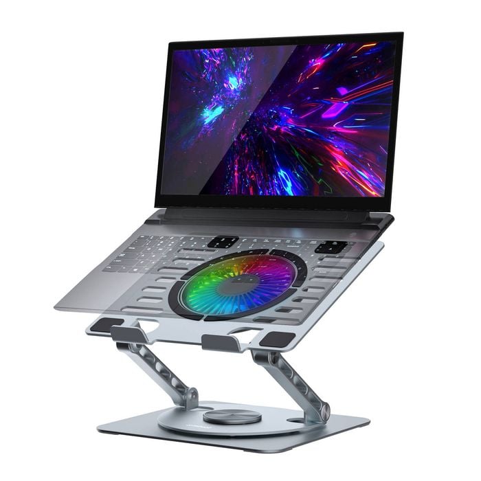 Mbeat S8 Rotating Laptop Stand with RGB Cooling Fan and USB Ports