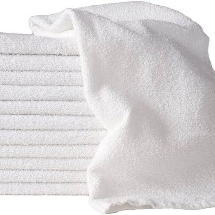 10x 100% Cotton Hand Towels Face Washers Bulk 34x74cm in Plain White