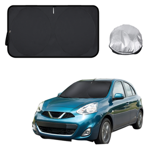 Front Windscreen Sun Shade for Nissan Micra 2010 - 2017 (K13) - Standard 150 x 85 cm - Black