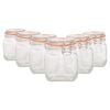 Argon Tableware Square Glass Jars with Clip-Top Lids - 760ml - Pack of 6