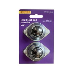 Richmond Mild Steel Ball Transfer Unit With 25.4mm Roller - 2 Pack