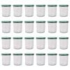 Argon Tableware Glass Jam Jars with Green Lids - 150ml - Pack of 24