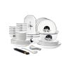 SOGA 34Pcs White Antler Printed Ceramic Dinnerware Set