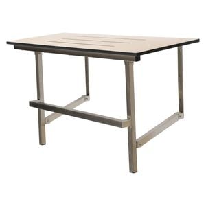 Metlam Australia 960mm x 400mm Off White Phenolic Folding Shower Seat with Handle