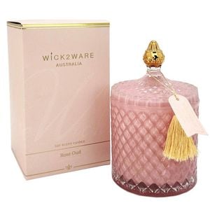 Candle SOY Jar Diamond 450g Rose Oud Pink