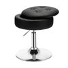 Costway Swivel Stool Vanity Chair Pu Leather W/flipped Lid Storage Black