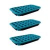 3x Avanti 32 Cup Flex Ice Cube Tray With Carry Made From Flexible Silicone Blue