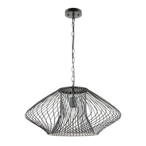 Cla Lighting Parrilla Interior Oval Cage Iron Pendant Light Od600mm Matte Black