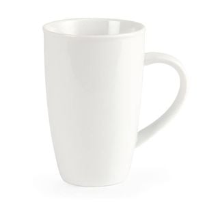 Olympia Latte Mugs Whiteware Porcelain White 400ml 14oz (pack Of 6)