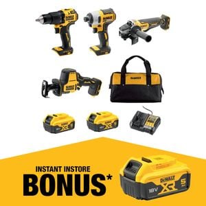 DeWALT 18V XR 5.0Ah 4 Piece Combo Kit DCZ409P2-XE