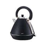 Pronti 1.7L Rose Trim Collection Kettle - Black