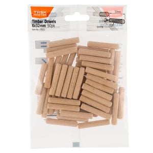 Taskmaster 6 x 32mm Timber Dowel Connectors - 50 Pack