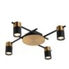 CLA Lighting Tache Interior Spot Ceiling Light (with Adjustable Black & Antique Brass 4 Heads) IP20