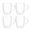 2x 2pc Euroline Double Wall Insulated Durable Borosilicate Glass Mug Set 300ml