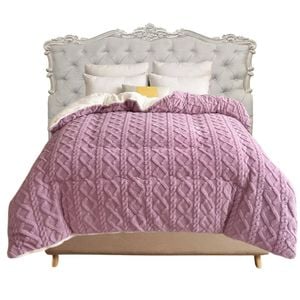 Anycozy Purple Blanket 200x230cm Thick Warm Cashmere Quilt Double/Queen
